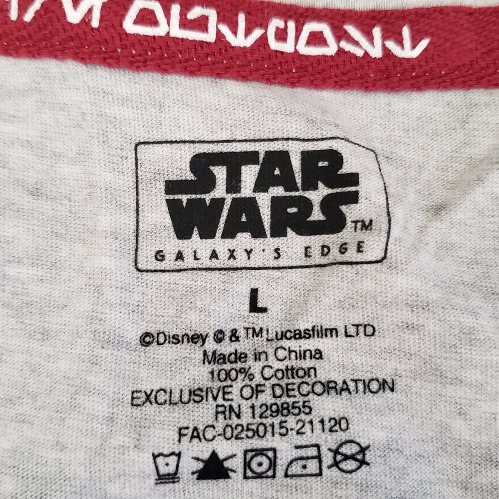 Star Wars Galaxy's Edge Black Spire Outpost Mens Large Short Sleeve Gray Tee NWT - Picture 4 of 13